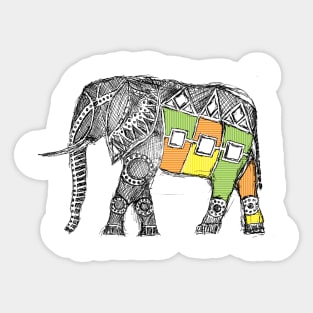 African Elephant Sketch Sticker